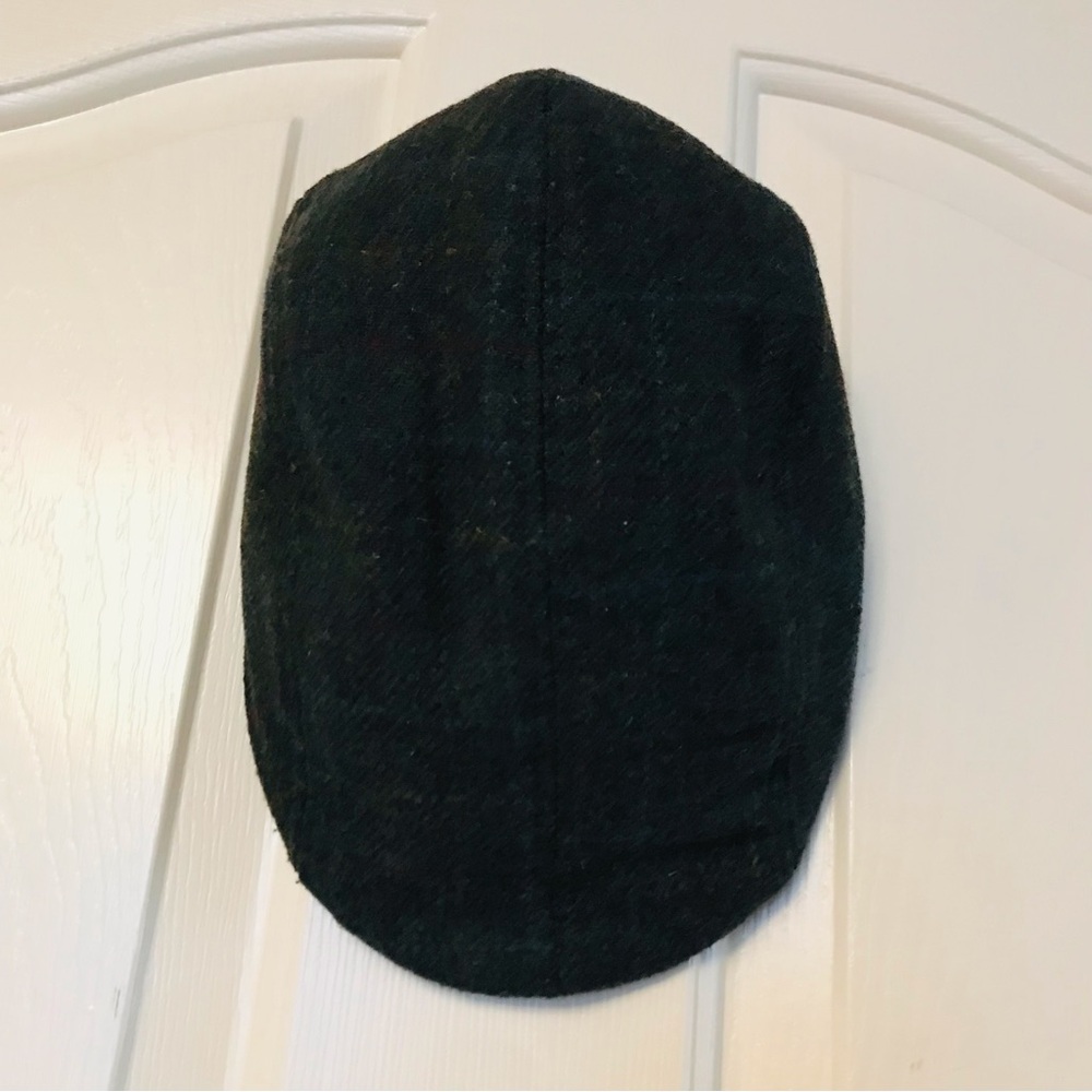 Wool Gentle Man’s Cap Plaid Dark Green Size Large